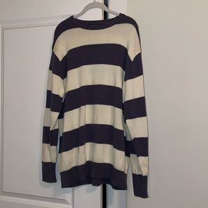 Brandy Melville blue and white/cream striped sweater